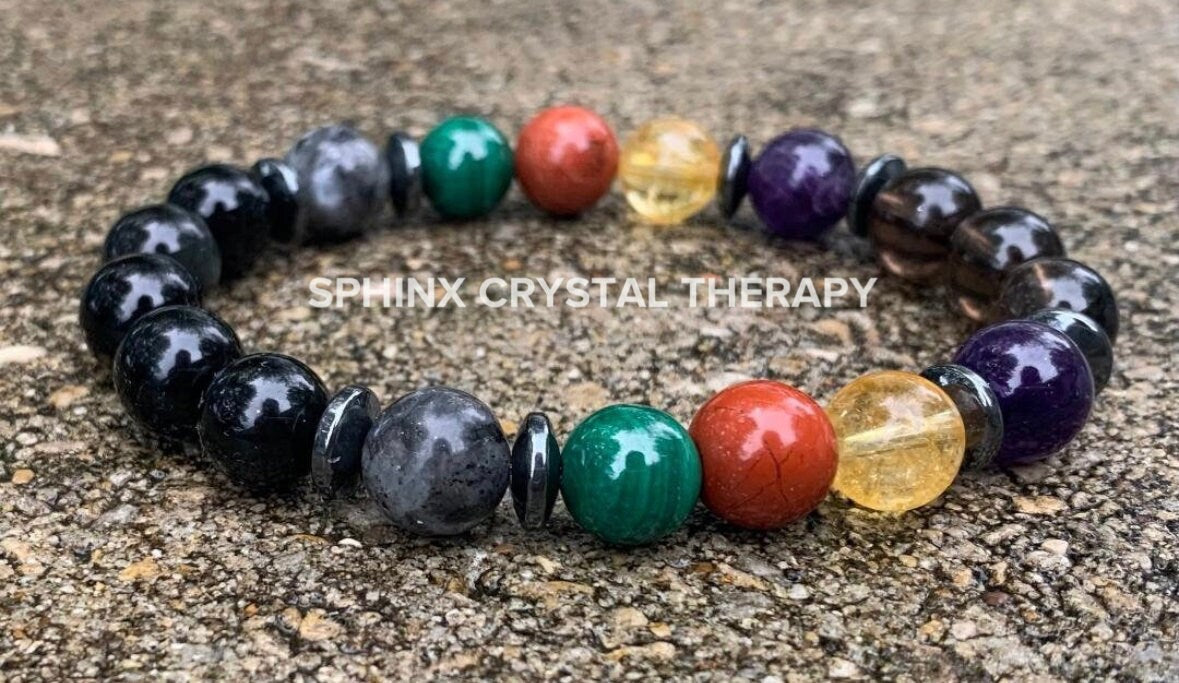10MM Scorpio Energy " The Protector, Scorpio " October November Birthday - High Quality REAL Gemstones - Crystal Healing Astrology Bracelet