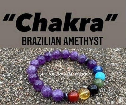 10MM Aura Cleansing - Intuition and Spiritual Growth - Chakra Balance - High Grade Amethyst - Real Quality Crystal Healing Gemstone Bracelet