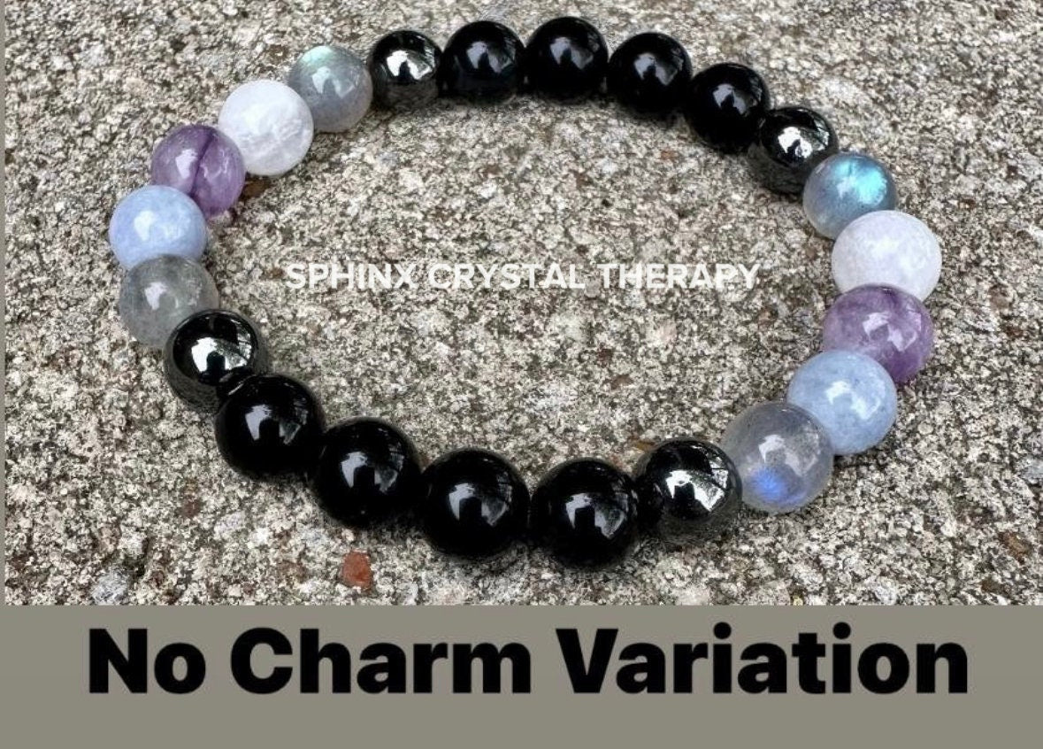 Aquarius Energy - Zodiac Astrology Bracelet " The Visionary, Aquarius " January February Birthday - Crystal Healing Gemstone Bracelet