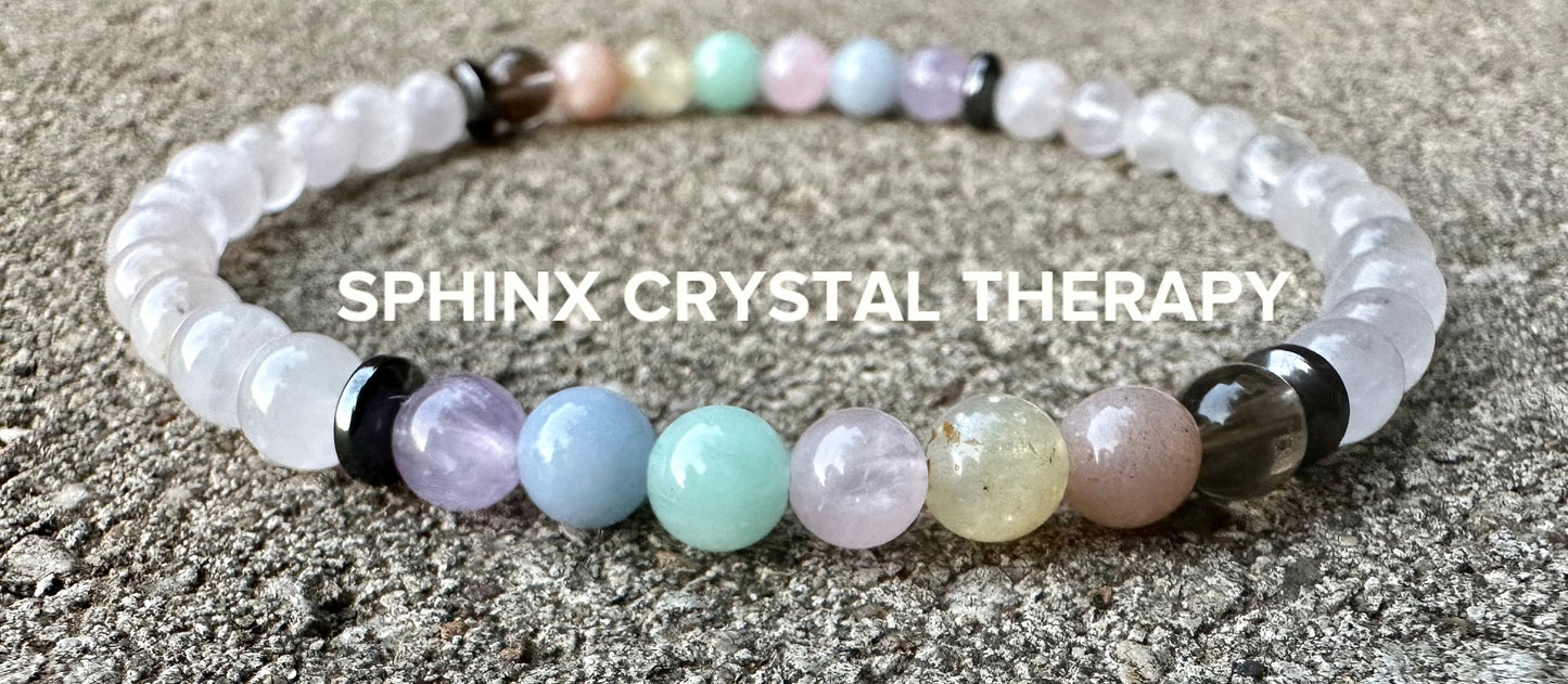 Protection & Intuition Anklet - RARE AAA White Amethyst - PASTEL Chakra Stones - High Vibration Stones - Crystal Healing Gemstone
