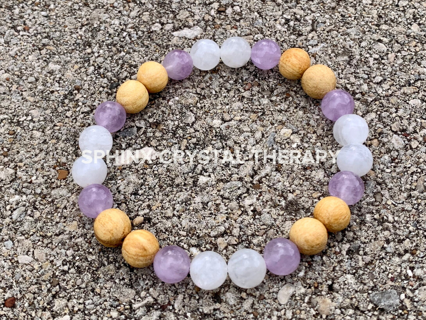 Aura Shield " Goddess of The Violet Flame " Empath Psychic Protection - AAA Moonstone - Amethyst - Palo Santo Gemstone Crystal Bracelet