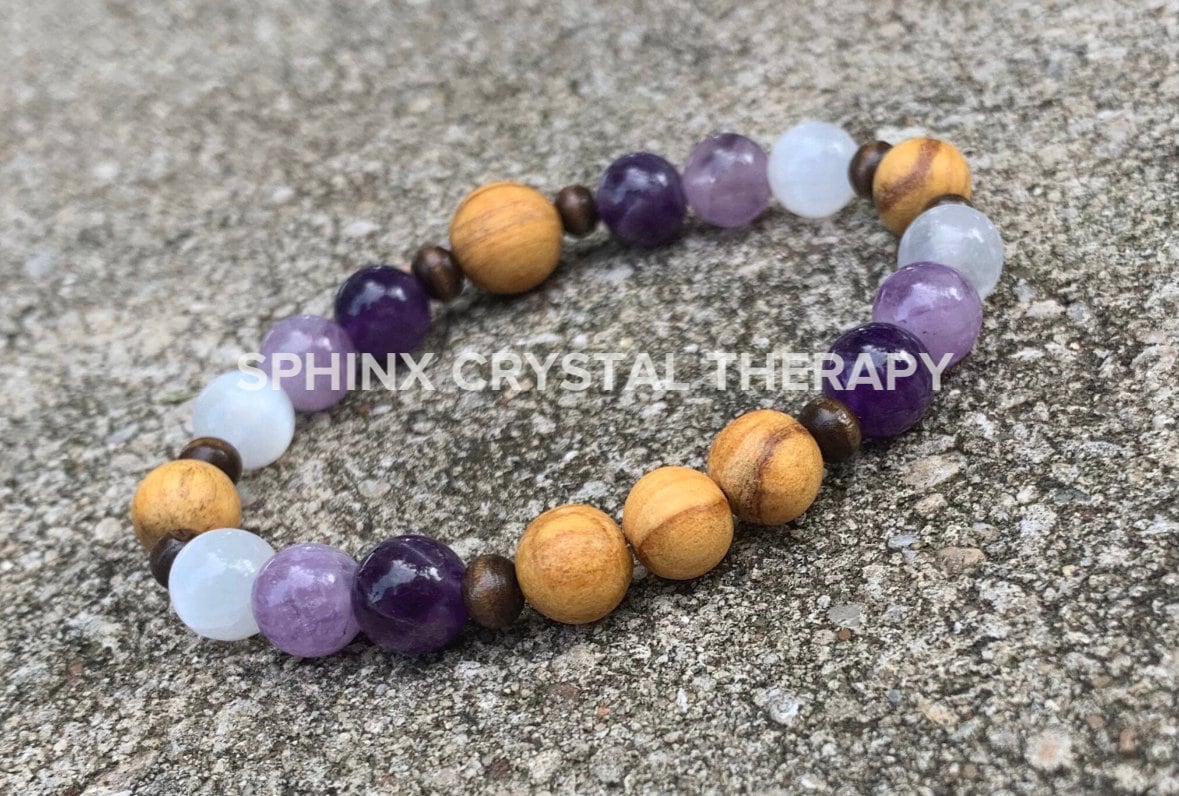 Intuition - Empath Abilities " The Light Worker " Divine Healer - Earth Angel - White Witch - Crystal Healing Palo Santo Selenite Bracelet