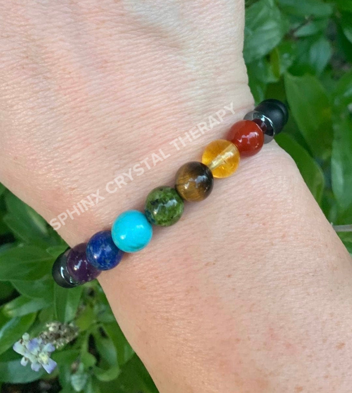 Chakra Balance - Anxiety Relief & Support - Strong Protection - Emotional Healing -  Tigers Eye - Onyx - REAL Crystal Gemstone Bracelet