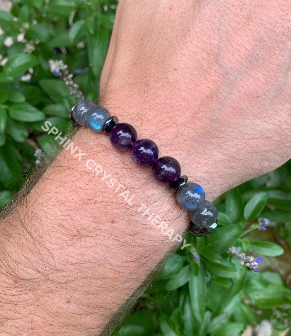 MENS 10MM - Negativity Shield -Gifted Empath - EMF Protection - Nope " Not Today "  High Grade Shungite - Crystal Healing Gemstone Bracelet