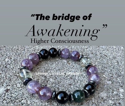 11MM RARE AAA Auralite 23 - Higher Consciousness - Channeling " The Bridge of Awakening " Spiritual Angelic Communication Crystal Bracelet