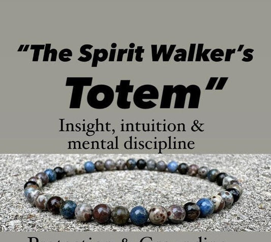 Intuition Anklet - Grounding - Gifted Abilities " The Spirit Walkers Totem " AAA Dumortierite - Phlogopite - Real Crystal Healing Gemstones