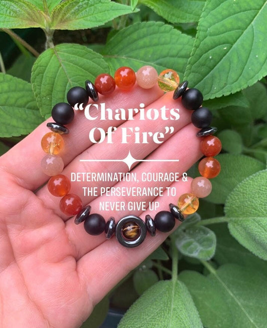 Courage - Determination " Chariots of Fire " Perseverance - Motivation - Never Give Up - You Can Do It - Crystal Healing Gemstone Bracelet