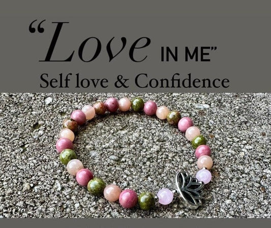 Self Love - Positive Self Image - Confidence & Emotional Healing " Love in Me " Recovery Uplifting Crystal Therapy Holistic Bracelet