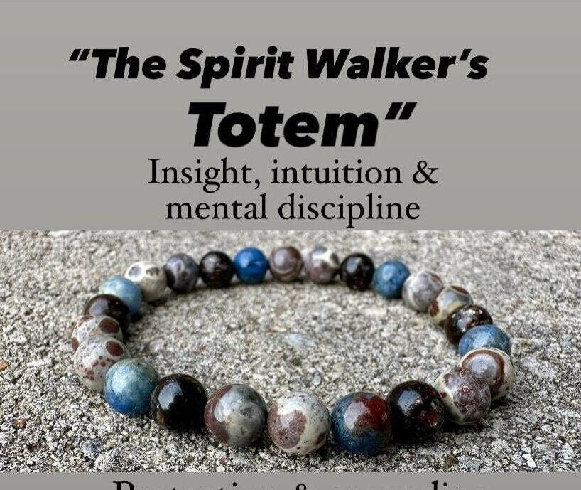 Intuition - Gifted Abilities - Insight " The Spirit Walkers Totem " AAA Dumortierite - Phlogopite - Real Crystal Healing Gemstone Bracelet