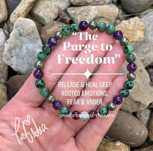 Let Go - Emotional Healing - Grief Anger - Forgiveness " The Purge to Freedom " Crystal Therapy Holistic Healing Bracelet Quality Gemstones