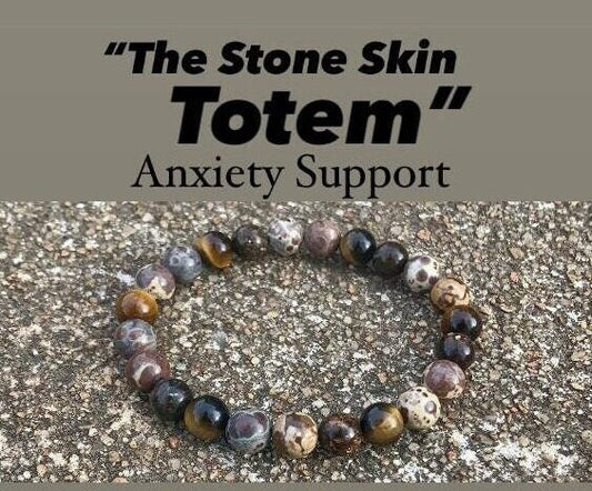 Anxiety & Stress Support - Protection " The Stone Skin Totem " Positivity - Astroid Jasper - Phlogopite - AAA Crystal Gemstone 8MM Bracelet