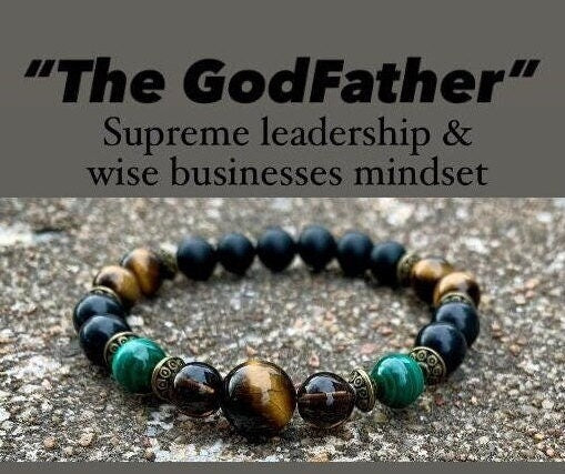 Business Mindset - Wise Leadership “ The God Father “ Success & Prosperity Bracelet - Crystal Therapy Quality Malachite Gemstone Bracelet