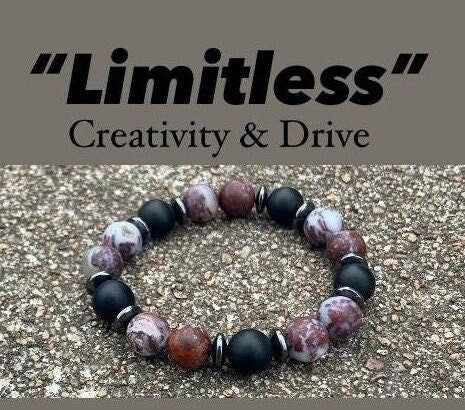 10MM Creativity Motivation and Drive " Limitless "  Protection and Grounding - AAA Quality Matte Stones NO SHINE - Crystal Gemstone Bracelet