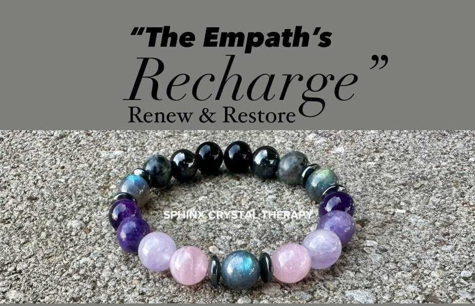 10mm Empath Recovery " The Empath's ReCharge " Emotional Healing - Sleep Rest Support - Anxiety & Stress - AAA Crystal Gemstone Bracelet
