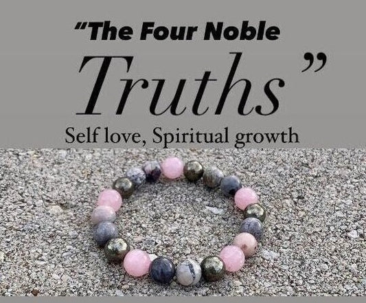 10MM Self Development - Transformation of Suffering " The Four Noble Truths " Buddha Teachings Enlightenment - AAA Crystal Gemstone Bracelet