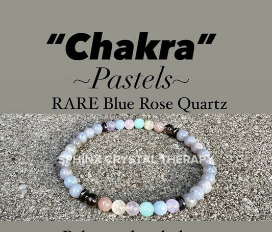 RARE AAA Blue Rose Quartz - Self love & Emotional Healing - PASTEL Chakra Stones - Stress Anxiety Depression Support - Crystal Anklet