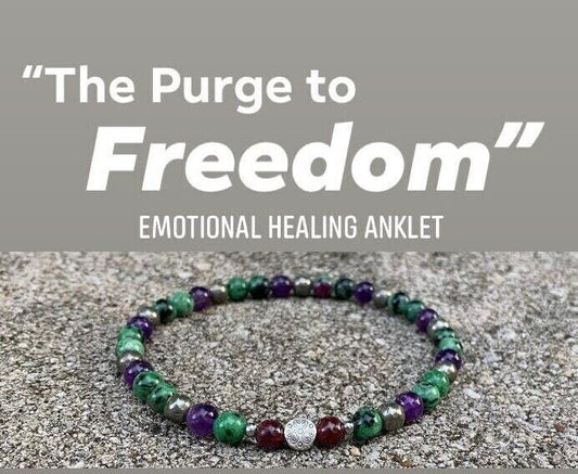 Let Go - Emotional Healing - Grief Anger - Forgiveness " The Purge to Freedom " Crystal Therapy Healing Anklet - Quality Gemstones