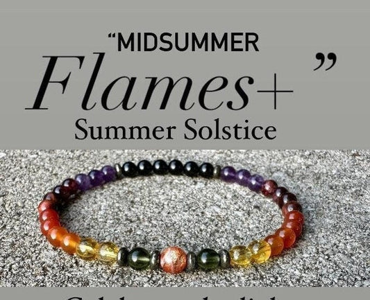 Summer Solstice " Midsummer Flames + " AAA PRECIOUS GRADE Sunstone - Moldavite - Citrine - Carnelian - Garnet - Crystal Gemstone Anklet