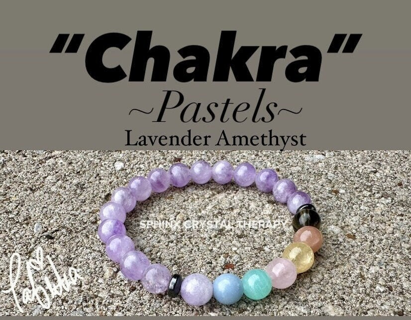 8mm Auric Protection & Intuition - PASTEL Chakra Stones - AAA Lavender Amethyst  - High Vibration Stones - Crystal Healing Gemstone Bracelet