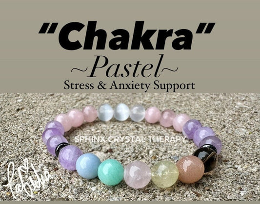 8mm Anxiety Support - PASTEL Chakra Stones - AAA Lavender Amethyst  - Rose Quartz - Calming Energy Gemstones - Crystal Healing Bracelet