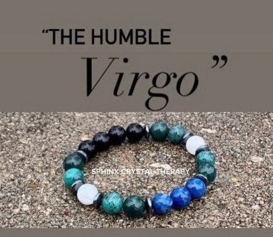 10MM Virgo Energy - Zodiac Horoscope " The Humble Virgo " August September Birthday - Crystal Healing & Gemstone Astrology Bracelet