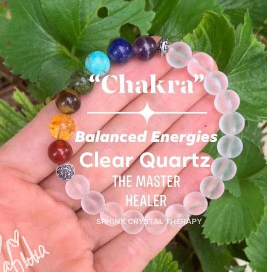 Chakra Balance - Protection Intuition - Clear Quartz - Higher Self - REAL Quality Crystal Healing Gemstone Bracelet - High Vibration Stones