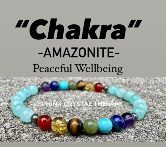 6mm Anxiety Stress Support - Peaceful Energy - Auric Field Protection - Chakra Balance - Calming Gemstones - AAA Amazonite Crystal Bracelet