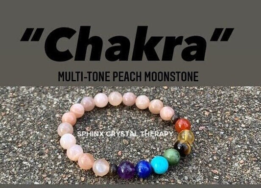 Stress Relief - Anxiety Support - Chakra Balance - Emotional Healing - Worry & Fear - AAA Peach Moonstone - Real Crystal Gemstone Bracelet