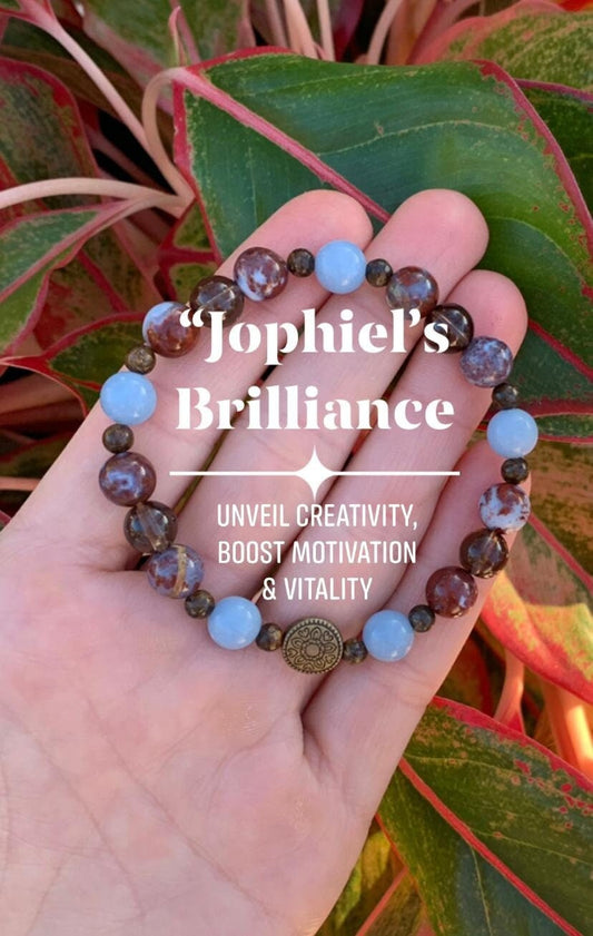 Creativity - Spiritual Growth - Mental Block Support " Jophiel's Brilliance " Archangel Jopiel - Crystal Healing Gemstone Bracelet