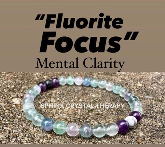 Concentration Confidence Intuition " Fluorite Focus " Mental Clarity Mercury Retrograde Crystal Healing Balance Bracelet