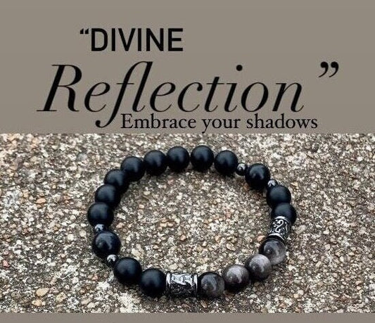 Self Transformation - Spiritual Growth " Divine Reflection " AAA Shungite - EMF Protection - Crystal Healing Gemstone Humility Bracelet