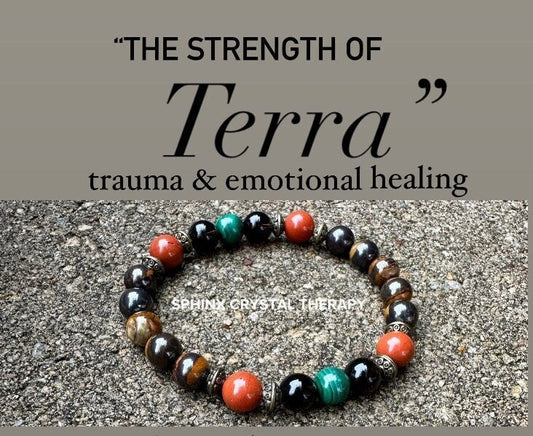 PTSD Trauma Recovery - Emotional Abuse Healing " The Strength Of Terra " Sadness - Depression - High Quality REAL Crystal Gemstone Bracelet