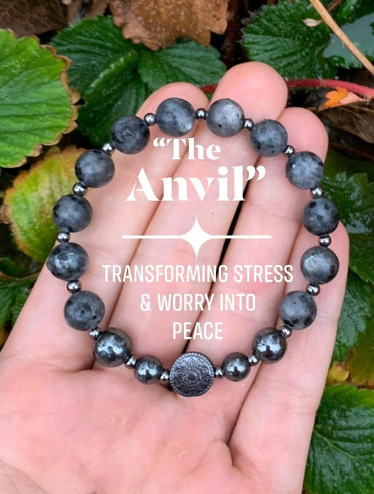 Empath Transformation - Protection " The Anvil " Grief Grounding Spiritual Journey Peace Crystal Healing Bracelet