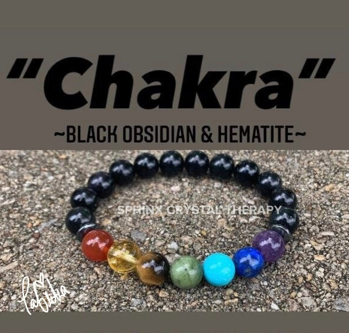10MM Negativity Shield - Protection and Grounding - Chakra Balance - AAA Black Obsidian & Hematite - REAL Quality Crystal Gemstone Bracelet