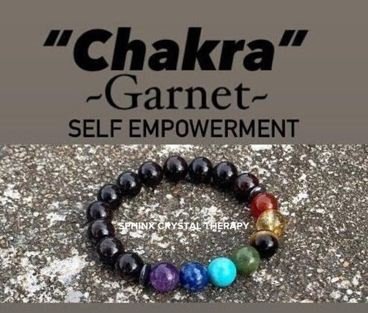 10MM Mental Health - Determination - Creativity & Strength - Self Empowerment - Chakra Energy Bracelet - Never Give up - AAA Garnet Gemstone