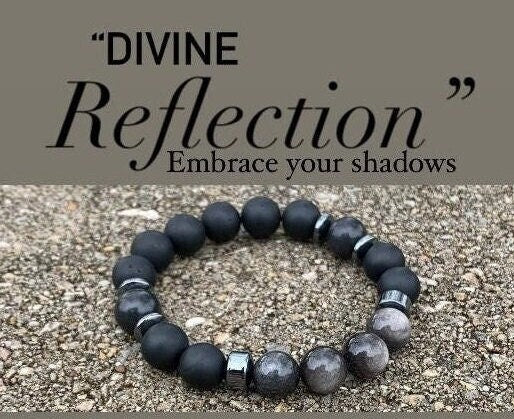 10MM Self Transformation & Spiritual Growth " Divine Reflection " Shungite EMF Protection - Onyx Obsidian Crystal Healing Gemstone Bracelet