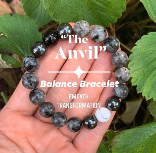 10MM Empath Transformation - Protection  " The Anvil " Grief  Peace Emotional Healing Crystal Therapy Balance Bracelet