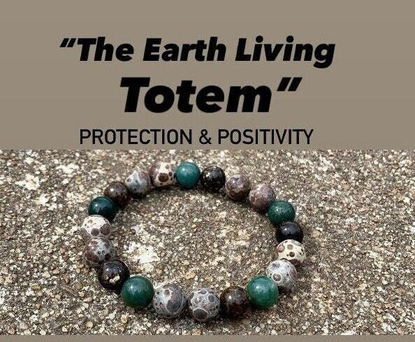 10MM Positivity and Uplifting Energy " The Earth Living Totem " AAA Astroid Jasper - Phlogopite - Moss Agate - Crystal Gemstone Bracelet