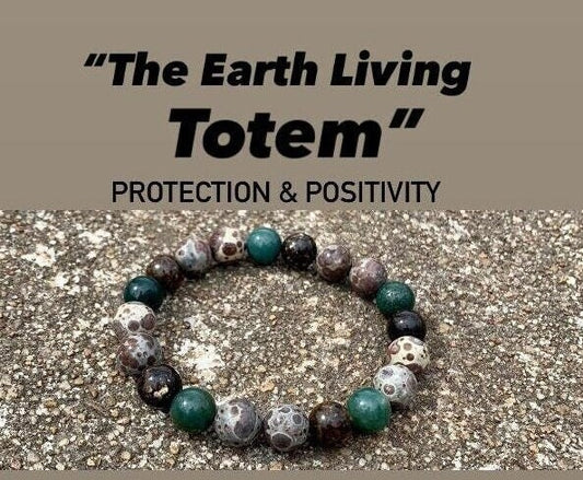 10MM Positivity and Uplifting Energy " The Earth Living Totem " AAA Astroid Jasper - Phlogopite - Moss Agate - Crystal Gemstone Bracelet