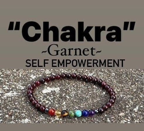Mental Health - Motivation - Creativity & Strength - Self Empowerment - Chakra Energy Anklet - Never Give up - AAA Real Garnet Gemstone