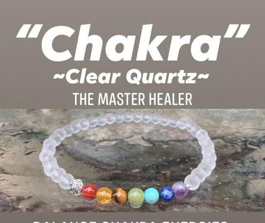 Chakra Balance - Protection - Intuition - Clear Quartz - Higher Self Crystal Therapy Holistic Healing Anklet - High Vibration Stone