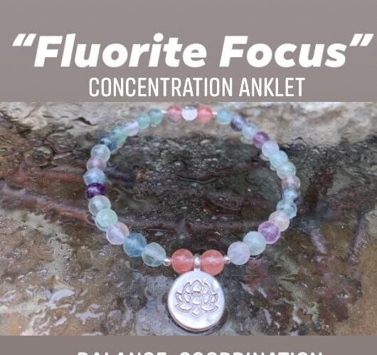 Concentration - Confidence - Mental Clarity  " Fluorite Focus " Student - Study Help - REAL Crystal Therapy Holistic Healing Bracelet
