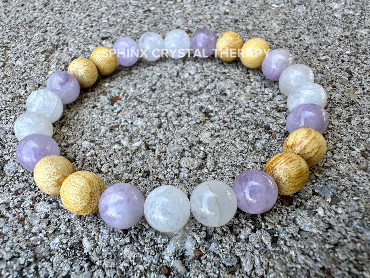 Aura Shield - IMPERFECT STONES " Goddess of The Violet Flame " Gifted Empath - Moonstone - Amethyst - Palo Santo DISCOUNTED Crystal Bracelet