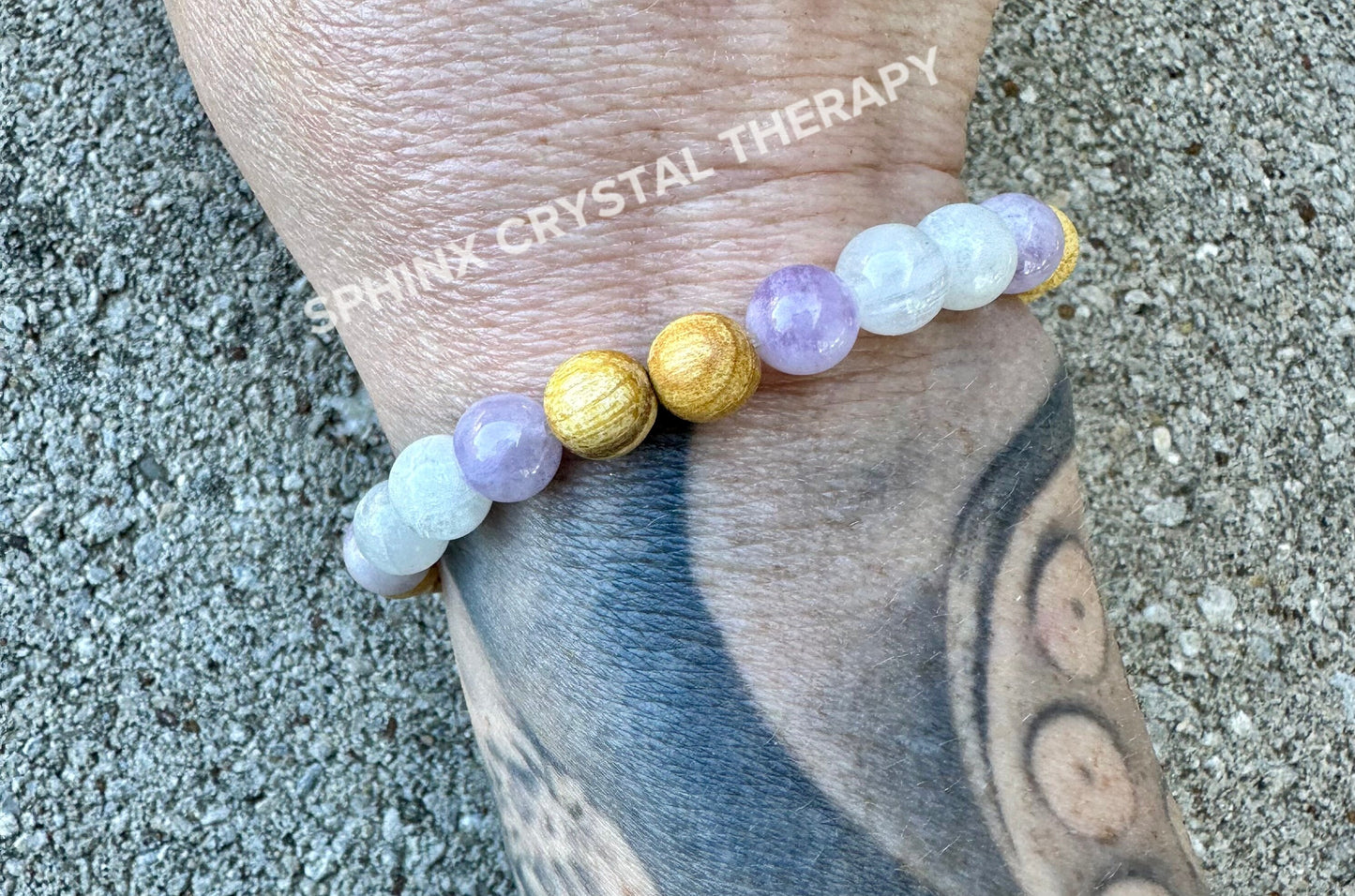 Aura Shield - IMPERFECT STONES " Goddess of The Violet Flame " Gifted Empath - Moonstone - Amethyst - Palo Santo DISCOUNTED Crystal Bracelet