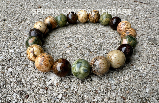 10mm Earth Energy - IMPERFECT Stones - Grounded Connection To Earth - Gratitude & Positivity - DISCOUNTED High Quality Gemstones Bracelet