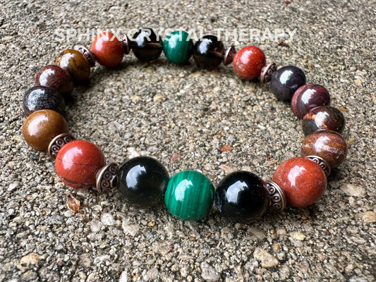 Only One - 10mm Trauma Recovery - IMPERFECT STONES - Emotional Healing " The Strength Of Terra " Depression - DISCOUNTED Gemstone Bracelet