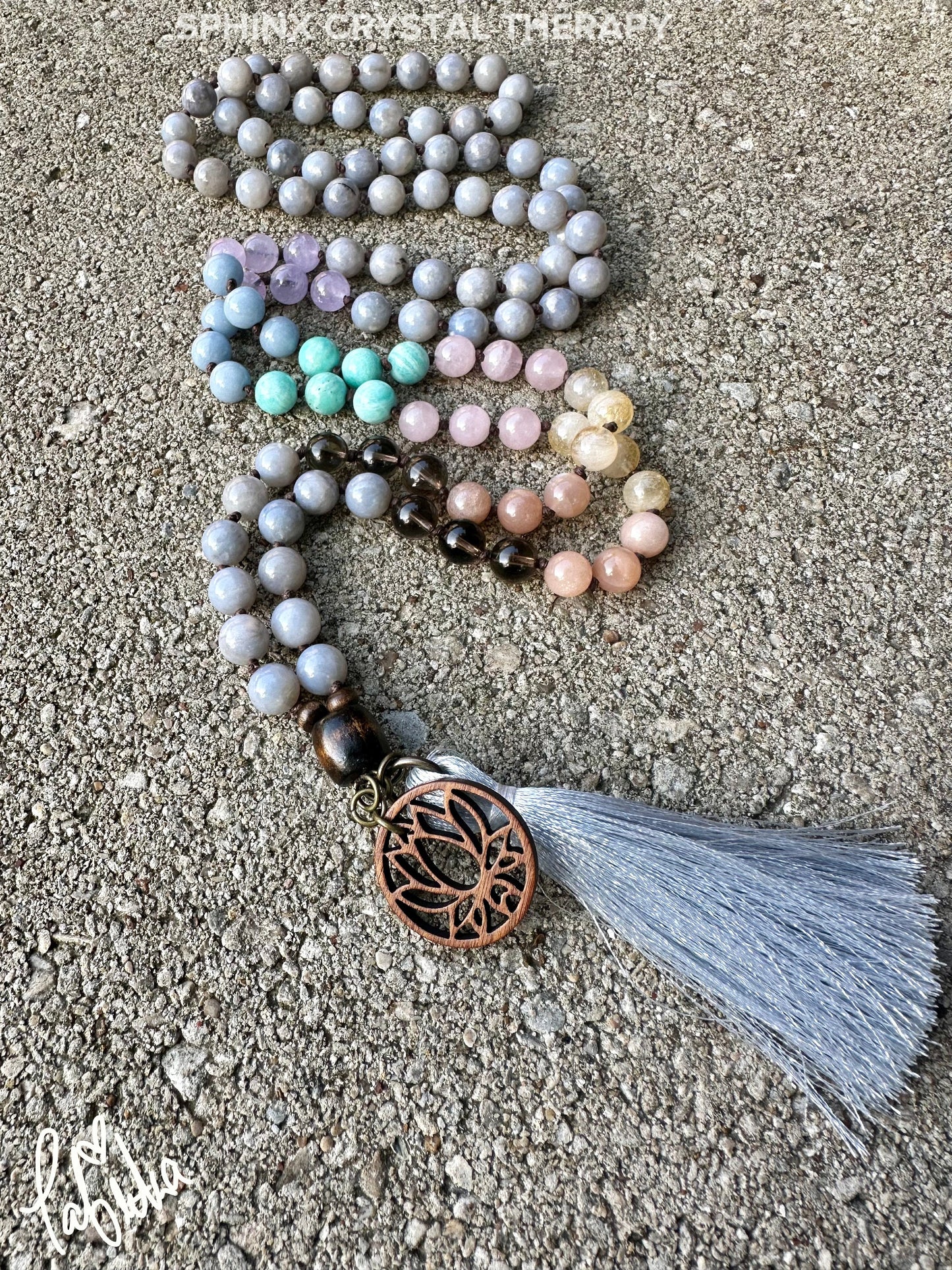 RARE AAA Blue Rose Quartz Mala - Self love & Emotional Healing - PASTEL Chakra Stones - Stress Anxiety Grief Support - 108 Crystal mala