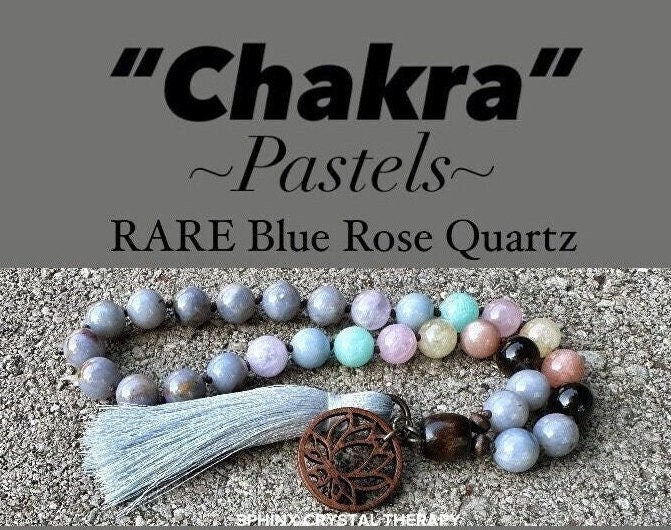 RARE AAA Blue Rose Quartz - Heart Healing Car Charm - PASTEL Chakra Stones - Stress Support - Crystal Healing Rear View Mirror Ornament
