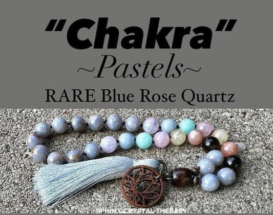 RARE AAA Blue Rose Quartz - Heart Healing Car Charm - PASTEL Chakra Stones - Stress Support - Crystal Healing Rear View Mirror Ornament