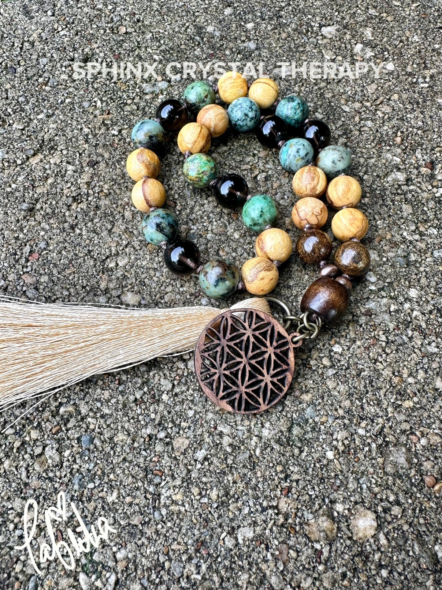 Grounding Car Charm - Spiritual Growth " Voice Of The Earth " Crystal Healing REAL Quality Gemstones  Palo Santo - Rear View Mirror Ornament
